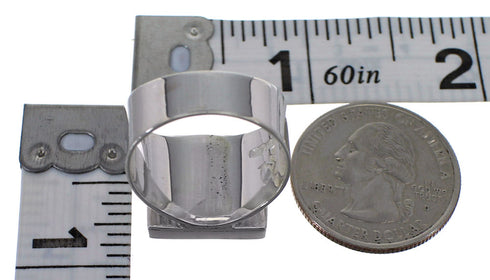 Southwest Turquoise And Authentic Sterling Silver Ring Size 8-1/2 YX68689